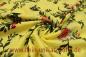 Preview: Webstoff Baumwolle Viscose Blumen gelb