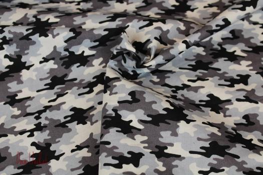 Webstoff Baumwolle Camouflage grau