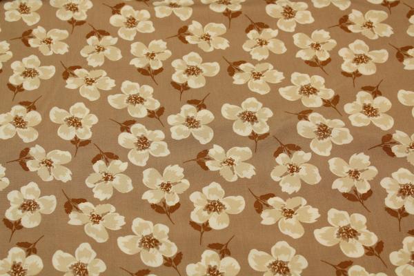 Blusenstoff, Viskose, Blumen, braun-beige, Radiance